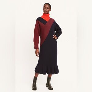 ROCKET X LUNCH | NWOT Souel Designer Chic Colorblock Knit Sweater Wool Dress